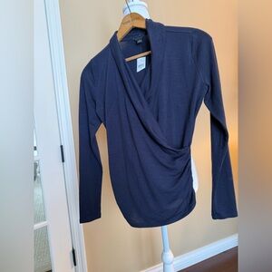 Ann Taylor Loft Navy Wrap V-Neck Top Size XS NWOT